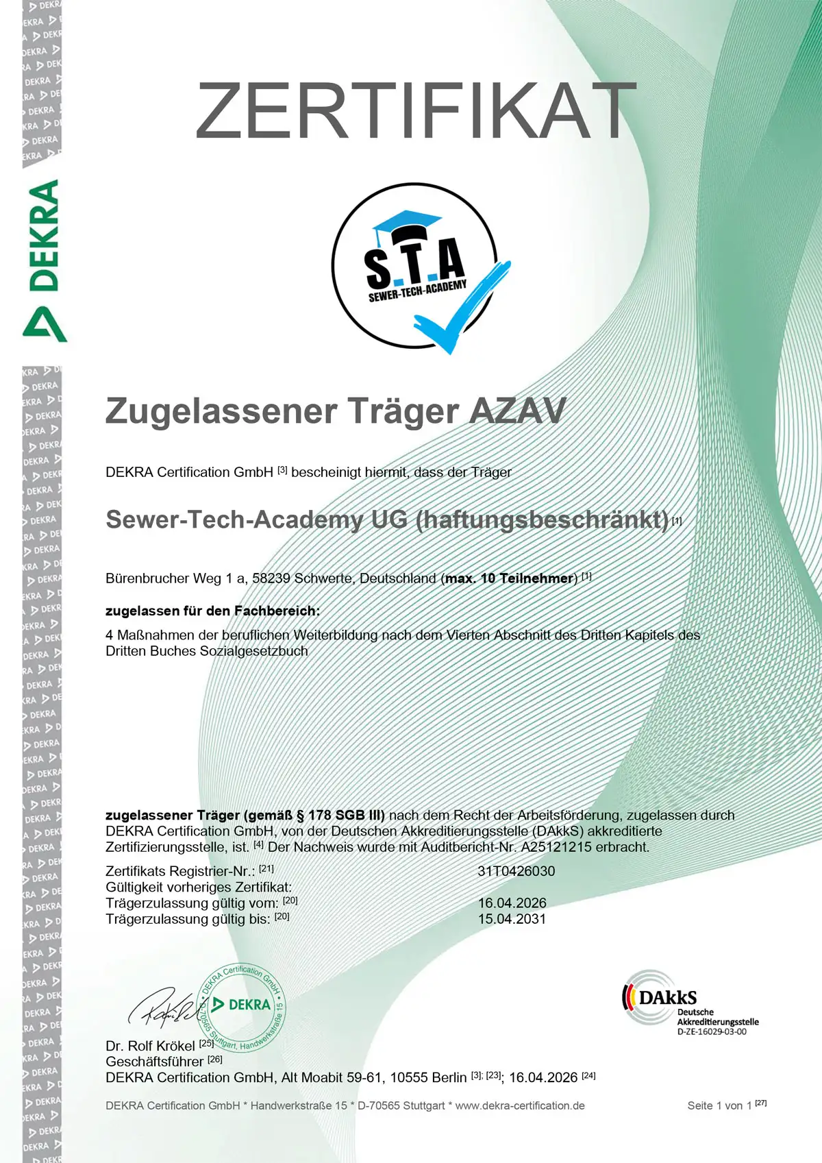 Zertifikat-AZAV